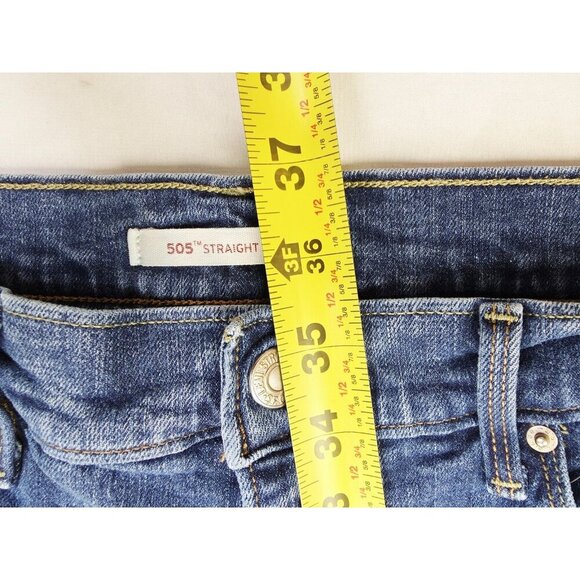 Levi's 27X29 Size 4S Womens 505 Straight Blue Denim 5 Pocket Logo Tag Jeans - Picture 13 of 14